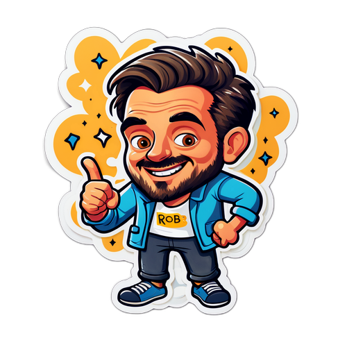 Playful Rob Aurich Character Sticker