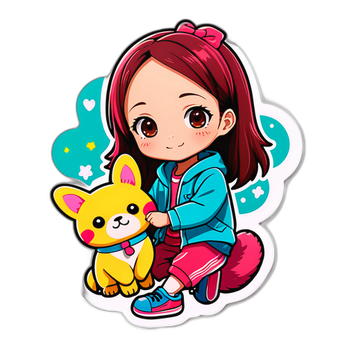 かわいい動物とともにいる上戸彩のデザイン