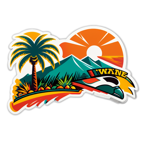 Iowa State Football Meets Miami Hurricanes Tropical Vibe Sticker