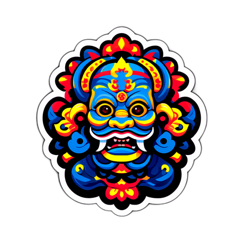 融合傳統元素與郭凱文藝術風格的創意貼紙