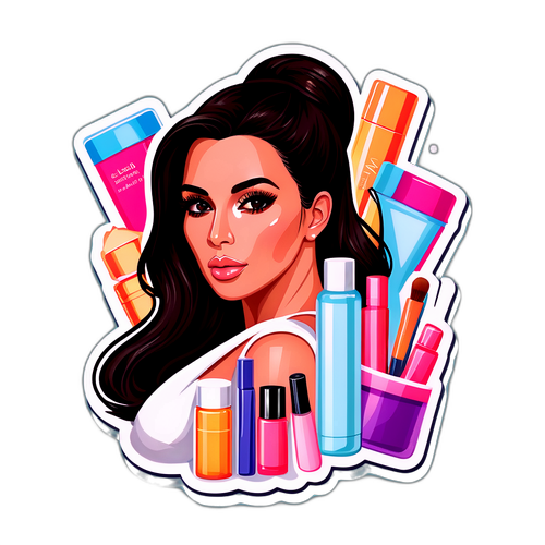 Illustration de Kim Kardashian avec un style de mode avant-gardiste