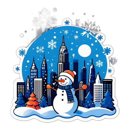 Langit Kota New York Bersalji yang Ceria