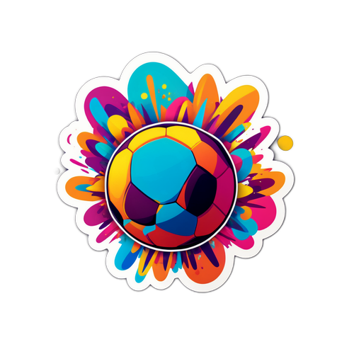 Energetische voetbal dans sticker