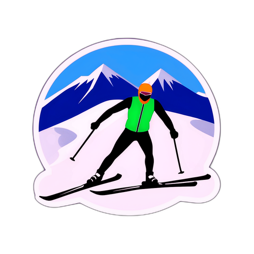 Nordic Combined Skier Sticker