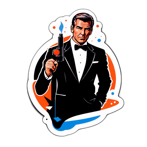 Klassisk film-tema klistremerke med James Bond