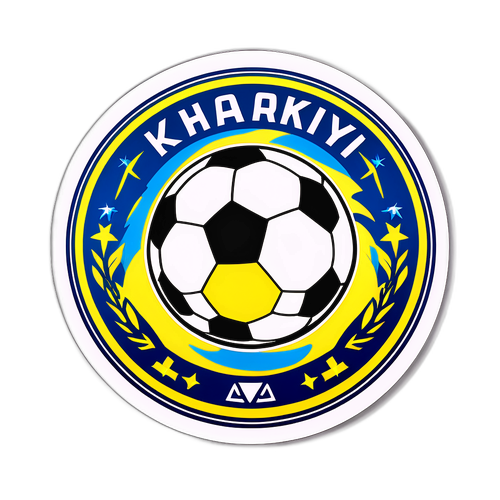 Символічний наклейка з елементами культури Харкова та футболу