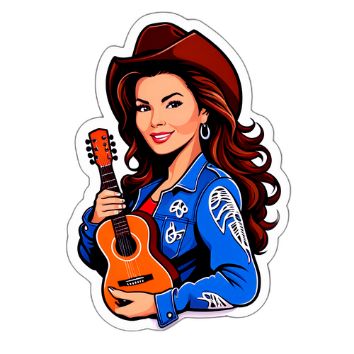 Aufkleber, der Shania Twains Einfluss auf die Country-Musik zeigt