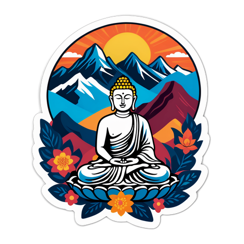 Scénické samolepky tibetských hor