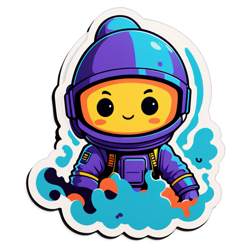 Stiker Astronot Ceria