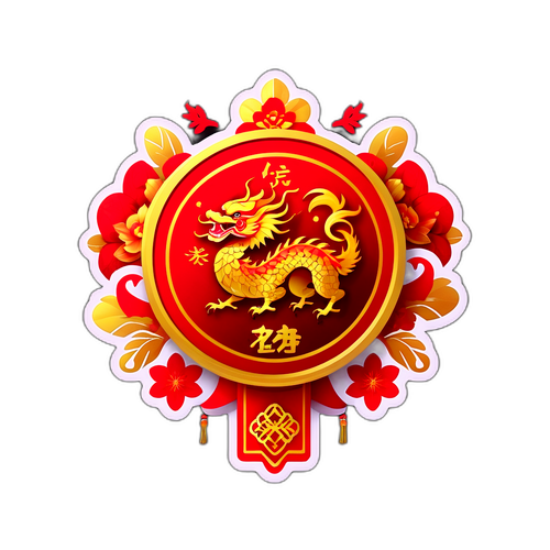 庆祝新年的中国龙贴纸