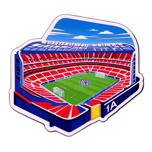 Stiker Ilustrasi Stadium Ikonik Atletico Madrid