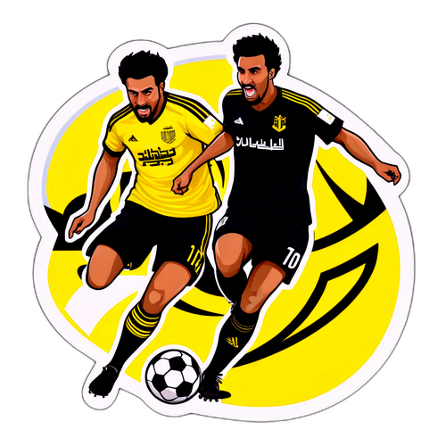 Sticker cu meciul de fotbal între Al Ittihad și Al Fateh