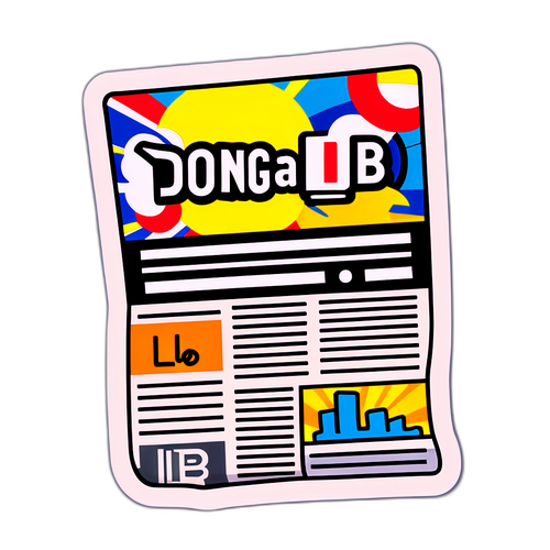 동아일보 로고와 신문 배경 디자인 스티커