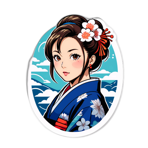 美しい松本梨香の肖像ステッカー