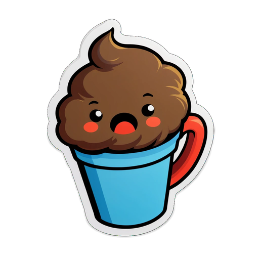 Unleash the Cutest Surprise: Meet the Adorable Poop Cup Sticker That Will Make You Smile!