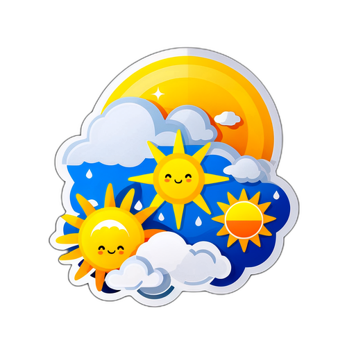 Väder ikoner för sol och moln