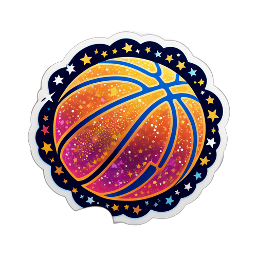 Sticker de baloncesto con temática mágica