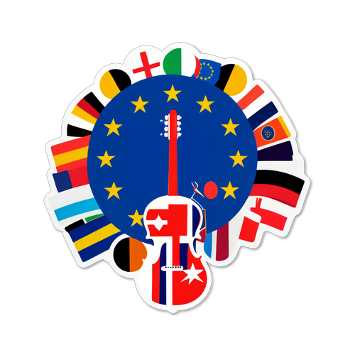 Euroviisu-teemainen tarra