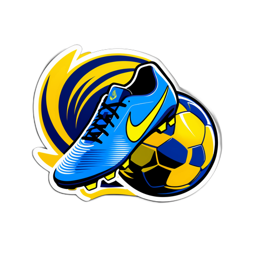 Sticker van Al Nassr voetbalschoenen en bal