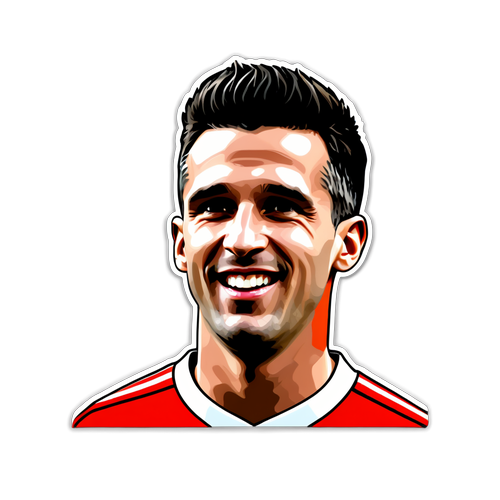 Sticker met een eerbetoon aan Van Persie