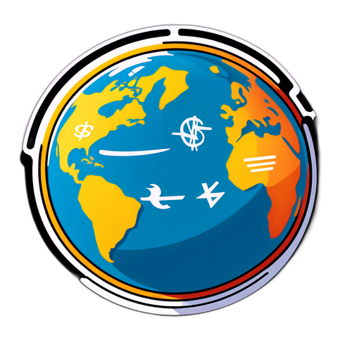 美元匯率與全球經濟聯繫貼紙