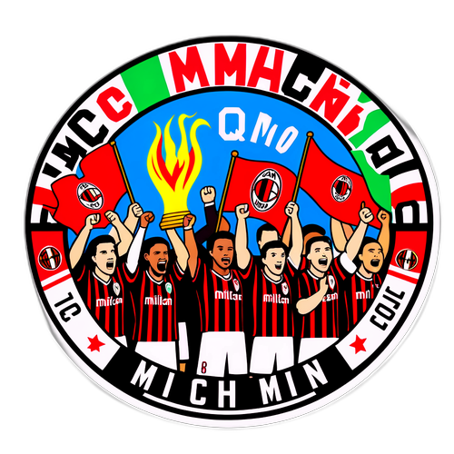 Samolepka oslavující zápas Como – AC Milan