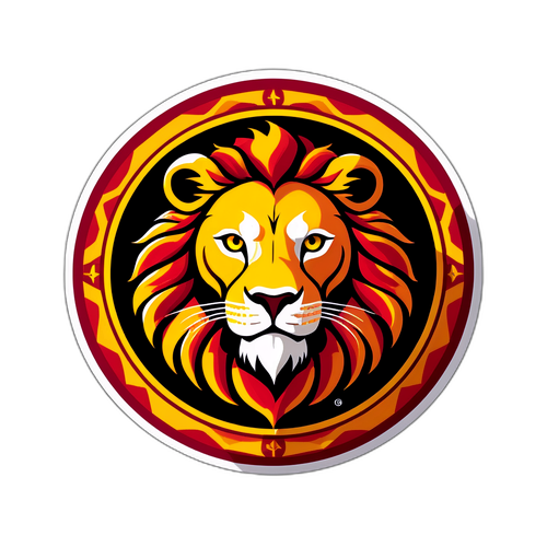 Sticker Galatasaray dengan Latar Belakang Singa
