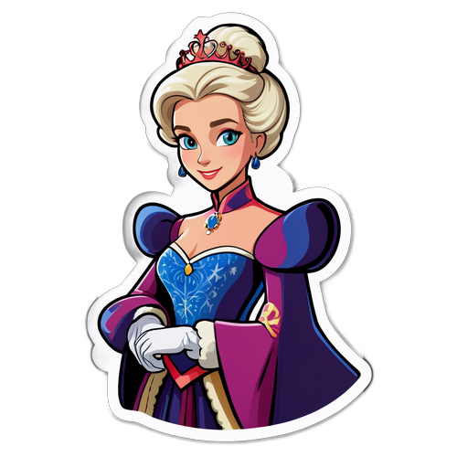 Sticker van Prinses Astrid in een opvallende outfit