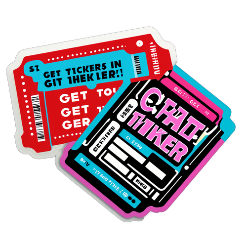 Bold Ticket-Themed Sticker for Ticketmaster