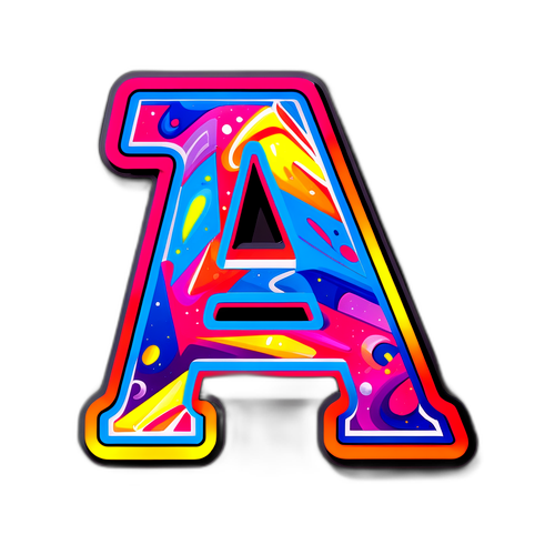 Tem chướng chữ "A" phong cách với màu sắc sống động và nghệ thuật đường phố