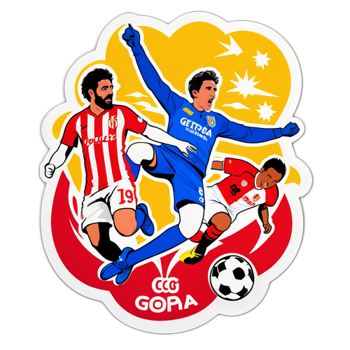 Sticker Ilustrând Meciul Dintre Getafe și Girona