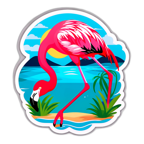 Стікери з фламінго та теплим морем
