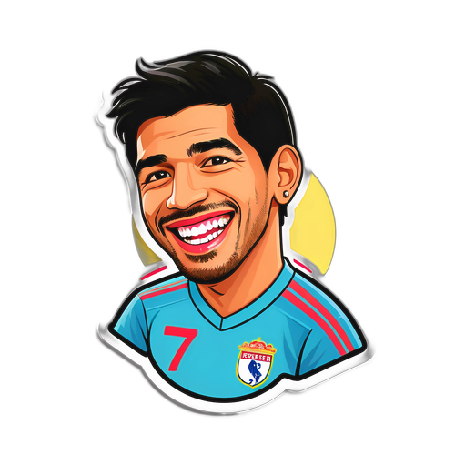 Speelse illustratie van Luis Suárez