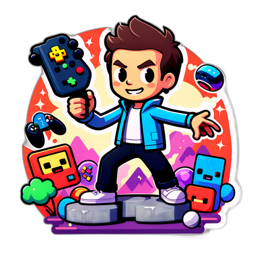 A Whimsical Gaming Sticker Featuring Chas Nimrod
