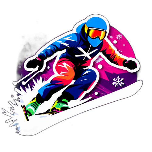 Kış Olimpiyatları için Freestyle Kayakçı Sticker'ı