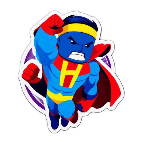 Stiker Motivasi Superhero Huruf 'H'