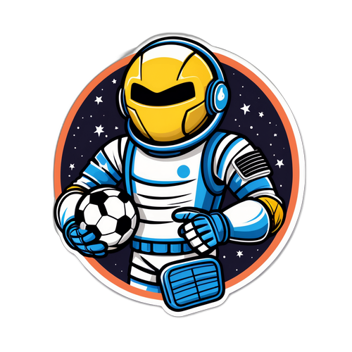 Місячний Луна-Ман з футбольним м'ячем