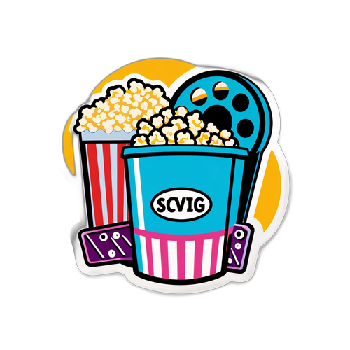 Colorful Movie Night Sticker