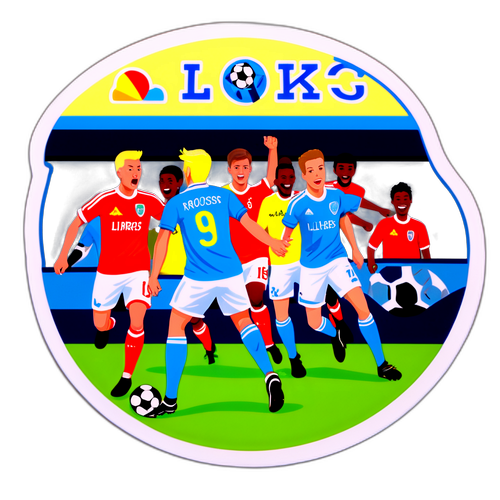 Actionfylt Fotballsticker