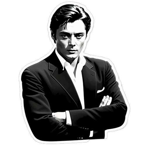 Alain Delon: A Vintage Glamour Icon Captured in Timeless Black-and-White!