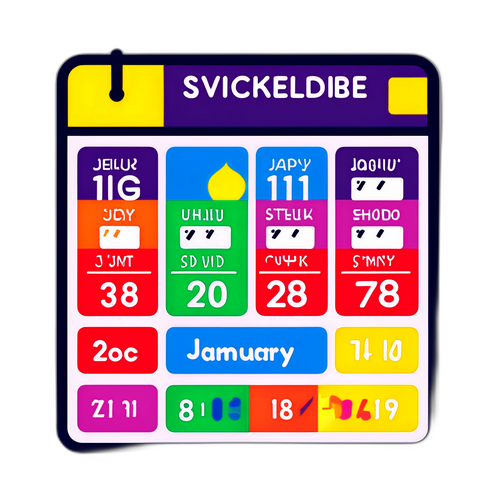 Наклейка у формі календаря з розкладом вимкнення електрики на 18 січня