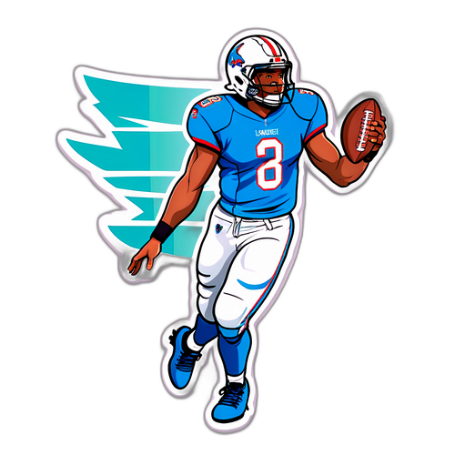 Dynamic Football Pose Sticker