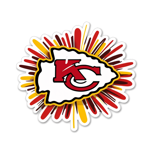 Touchdown Celebration: Kansas City Chiefs Football Sticker Ignites Game Day Fireworks!