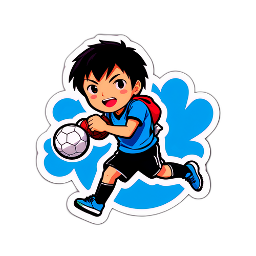 サッカーを楽しむカズト・ホンゴのイラスト