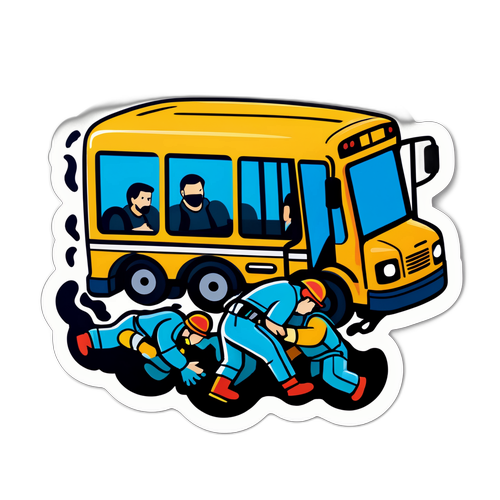 Scéna nehody autobusu