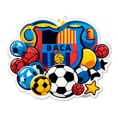 Sticker vui vẻ với chữ 'Barca'