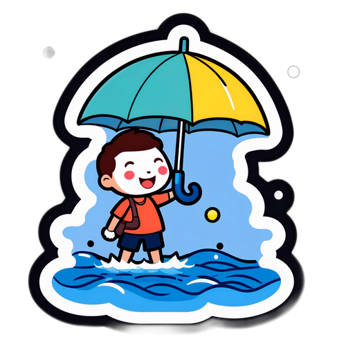 Stiker Peringatan Cuaca Ceria 'Banjir Hari Ini'