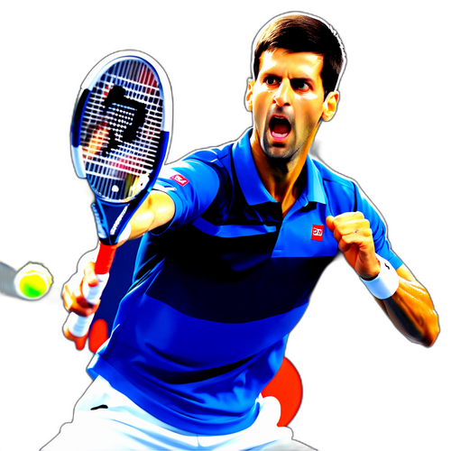 Novak Djokovic v intenzivním momentu hry