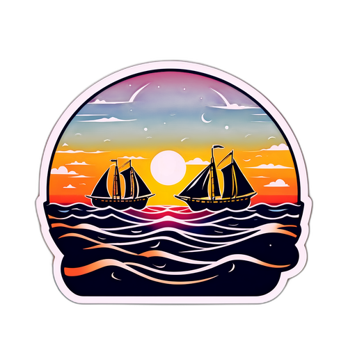 Monjasa Skibe ved Solnedgang