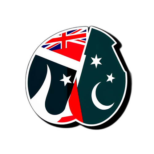 क्रिकेट मैच में पाकिस्तान और इंग्लैंड झंडों का एकत्रित दृश्य